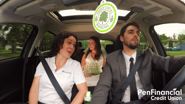 Video shot in car showing life stages bride to family