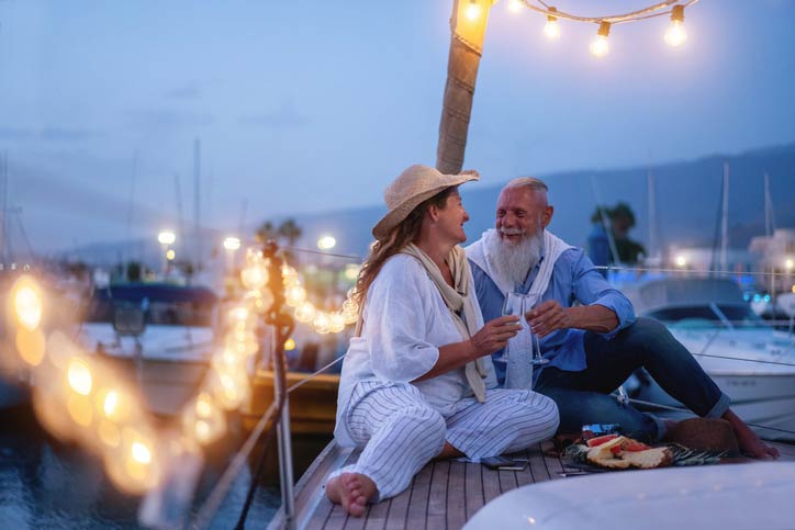 Retired Couple on a sailboat